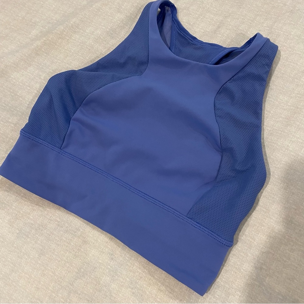 lululemon athletica Periwinkle high neck Sports Bra with mesh detail